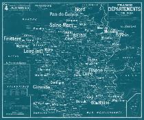 Carte Scolaire Murale Vidal Lablache n°4 - France - Départements