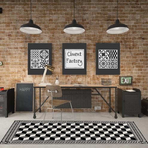 Objet déco motif carreau de ciment : tapis vinyle