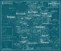 Carte Scolaire Murale Vidal Lablache n°9 - France Provinces