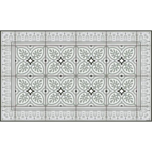 Tapis Vinyle Carreaux de Ciment - Bathilde - Amande