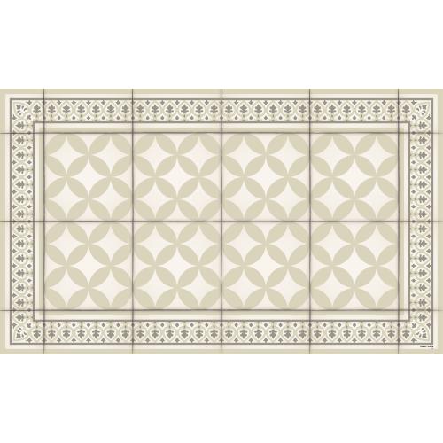 Tapis Vinyle Carreaux de Ciment - Césarine - Beige Patiné